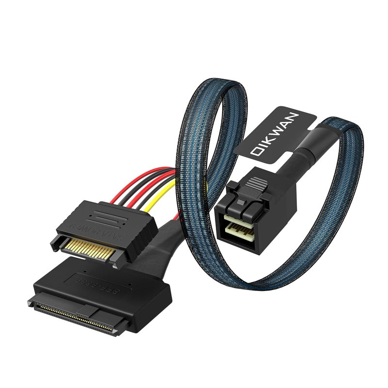 OIKWAN كابل HD Mini-SAS(SFF-8643) إلى U.2 (SFF-8639) NVMe SSD بطول 2.6 قدم - Image 5
